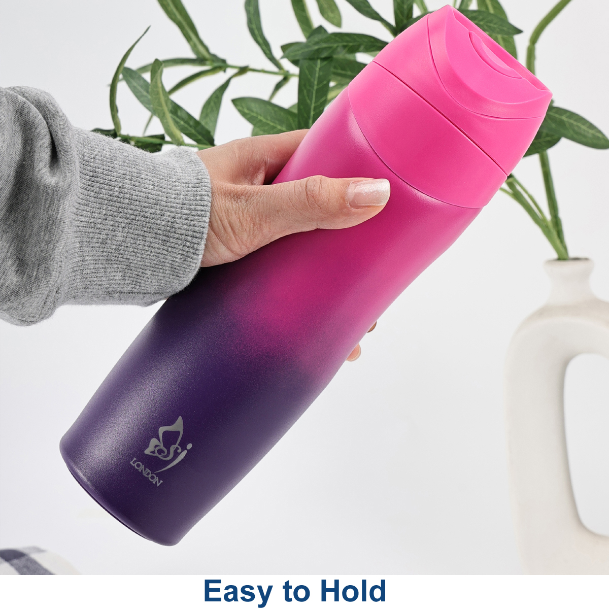 easy to hold travel mug red and purple gredient colour
