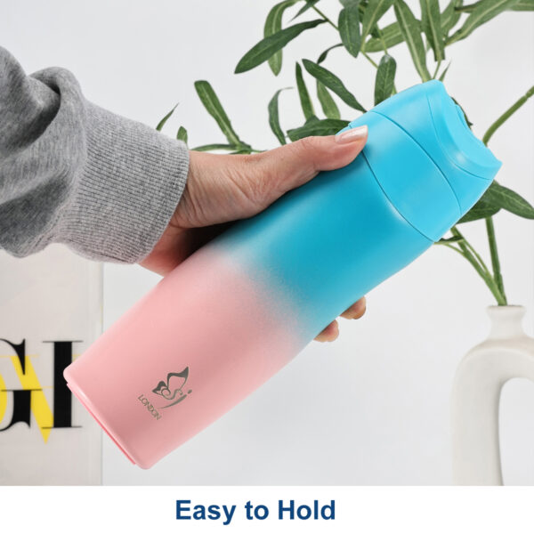 easy to hold travel mug pink aqua gredient colour